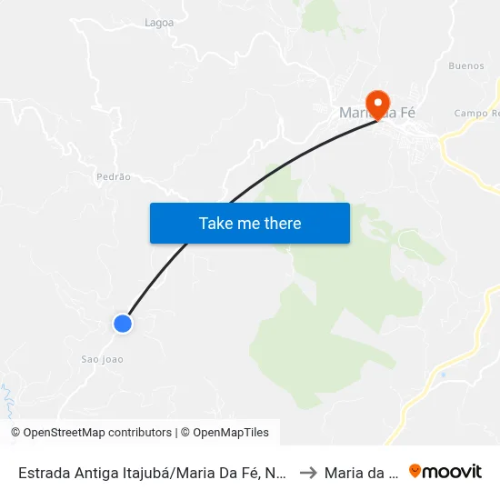 Estrada Antiga Itajubá/Maria Da Fé, Norte to Maria da Fé map