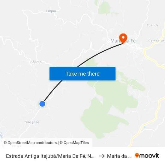 Estrada Antiga Itajubá/Maria Da Fé, Norte to Maria da Fé map