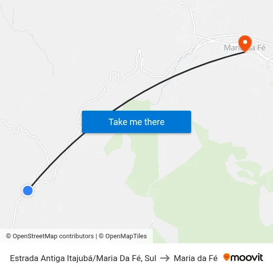 Estrada Antiga Itajubá/Maria Da Fé, Sul to Maria da Fé map