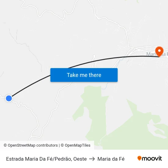 Estrada Maria Da Fé/Pedrão, Oeste to Maria da Fé map