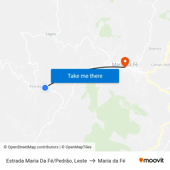 Estrada Maria Da Fé/Pedrão, Leste to Maria da Fé map