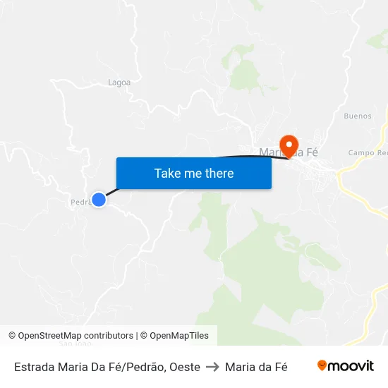 Estrada Maria Da Fé/Pedrão, Oeste to Maria da Fé map