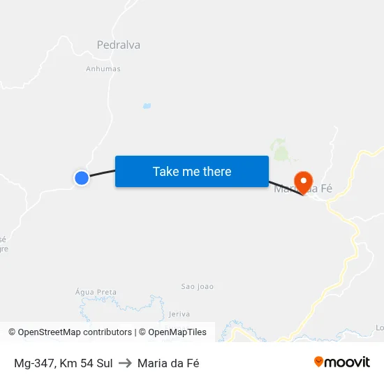 Mg-347, Km 54 Sul to Maria da Fé map