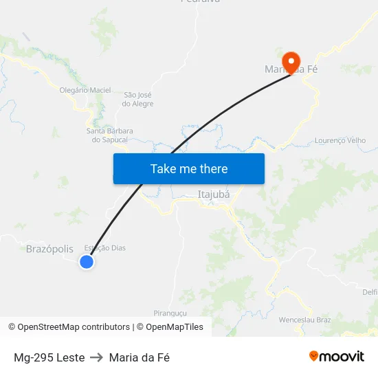 Mg-295 Leste to Maria da Fé map