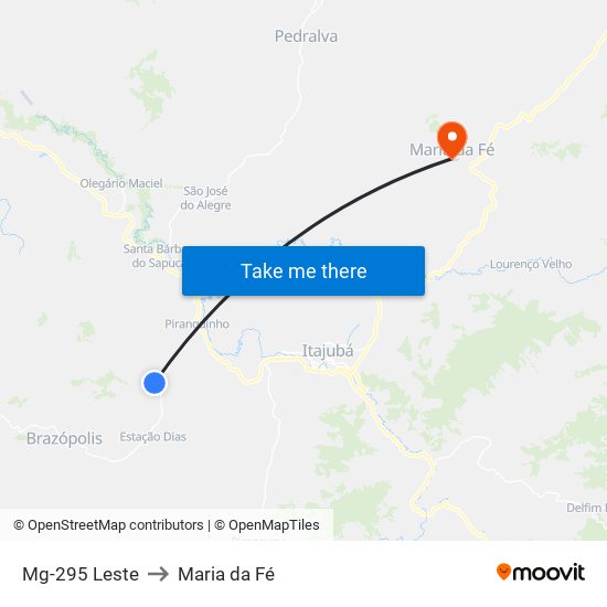 Mg-295 Leste to Maria da Fé map