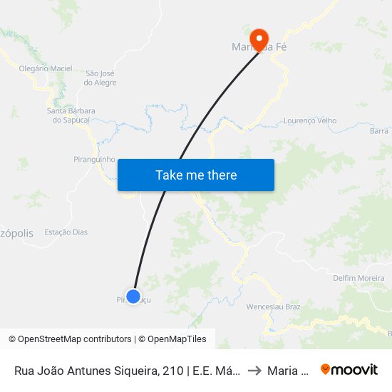 Rua João Antunes Siqueira, 210 | E.E. Mário Casassanta to Maria da Fé map