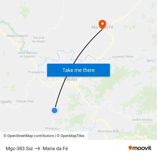 Mgc-383 Sul to Maria da Fé map