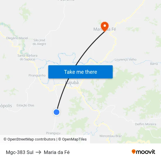Mgc-383 Sul to Maria da Fé map