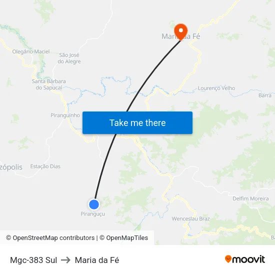 Mgc-383 Sul to Maria da Fé map