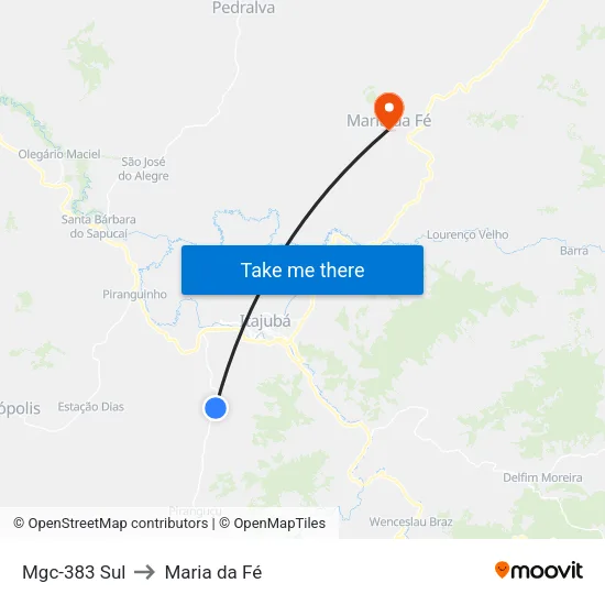 Mgc-383 Sul to Maria da Fé map