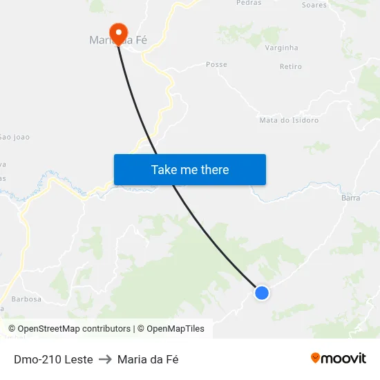 Dmo-210 Leste to Maria da Fé map