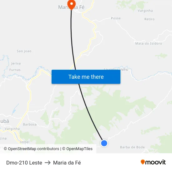 Dmo-210 Leste to Maria da Fé map