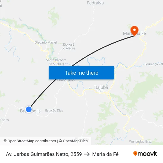 Av. Jarbas Guimarães Netto, 2559 to Maria da Fé map