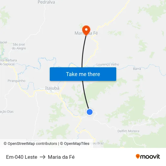 Em-040 Leste to Maria da Fé map