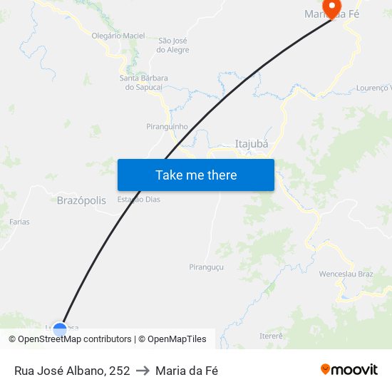 Rua José Albano, 252 to Maria da Fé map