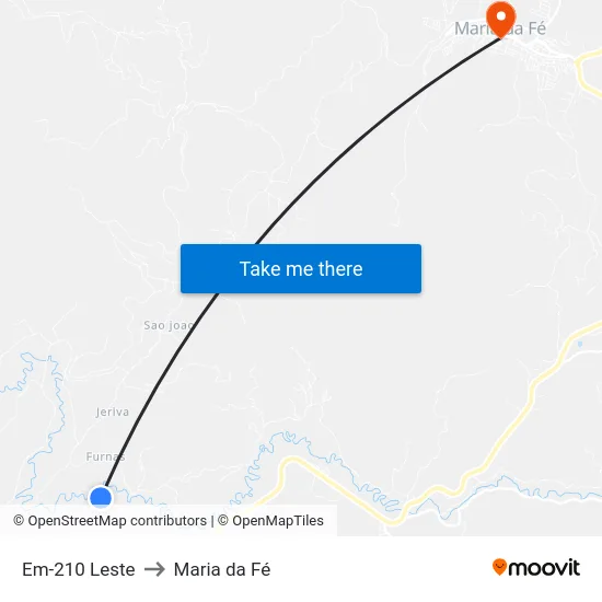 Em-210 Leste to Maria da Fé map