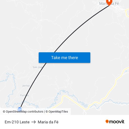 Em-210 Leste to Maria da Fé map