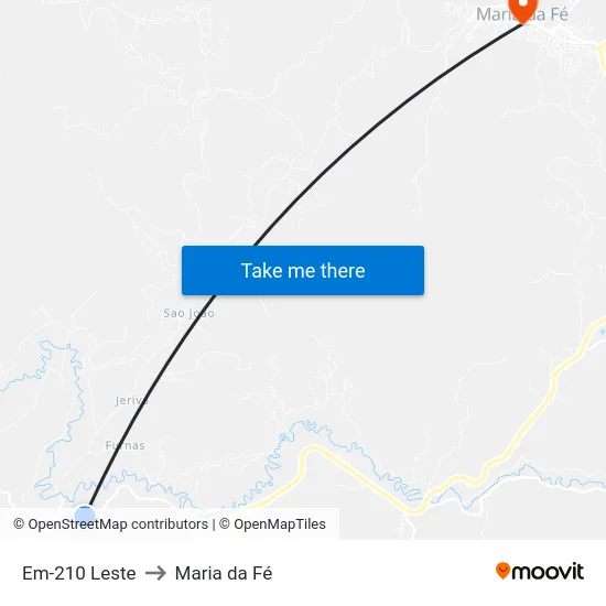 Em-210 Leste to Maria da Fé map