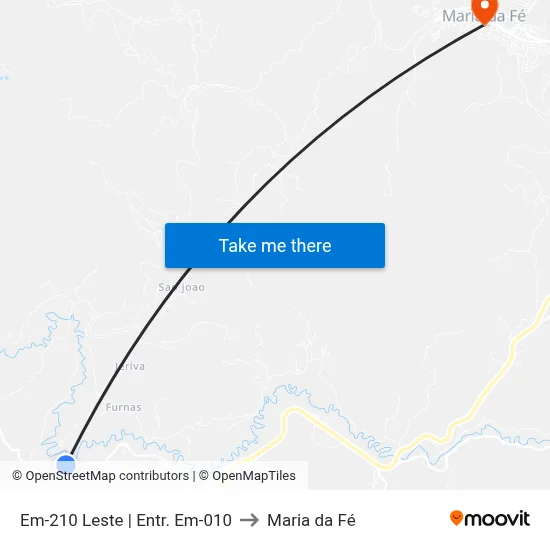 Em-210 Leste | Entr. Em-010 to Maria da Fé map