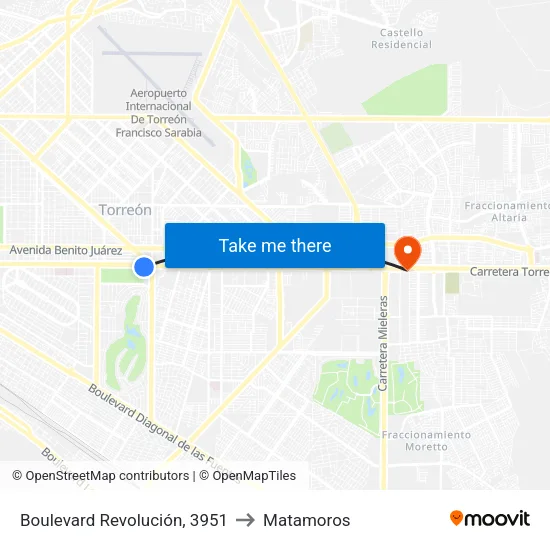 Boulevard Revolución, 3951 to Matamoros map