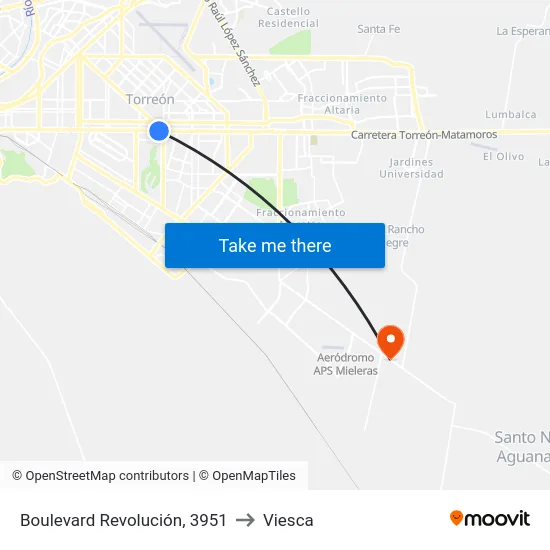 Boulevard Revolución, 3951 to Viesca map