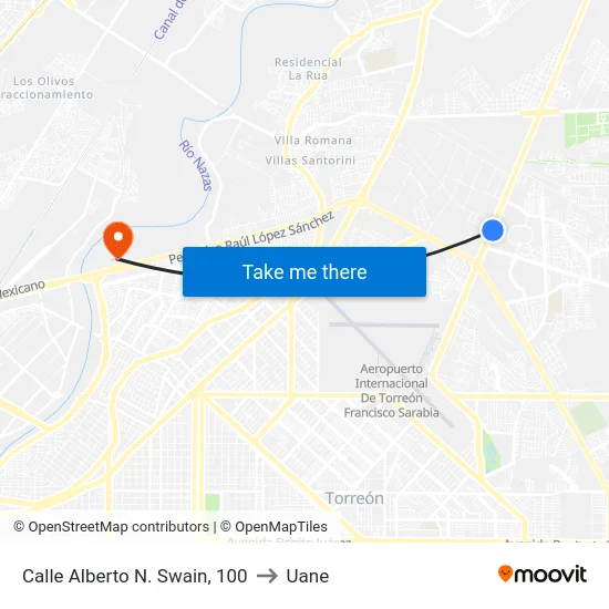 Calle Alberto N. Swain, 100 to Uane map