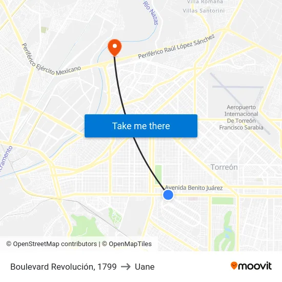 Boulevard Revolución, 1799 to Uane map
