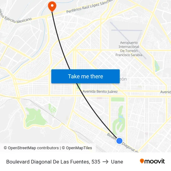 Boulevard Diagonal De Las Fuentes, 535 to Uane map
