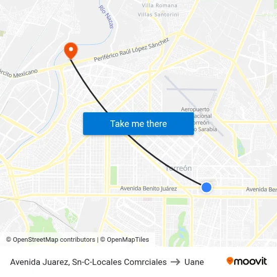 Avenida Juarez, Sn-C-Locales Comrciales to Uane map