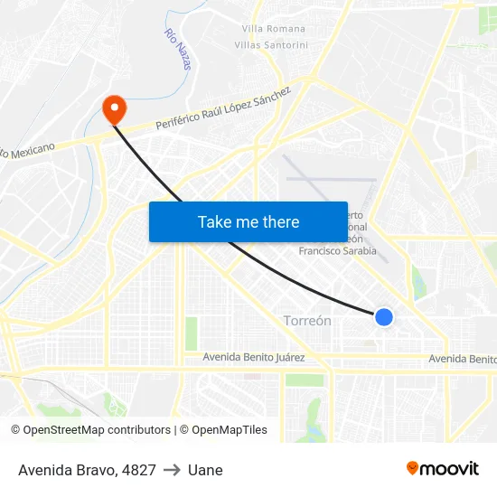 Avenida Bravo, 4827 to Uane map