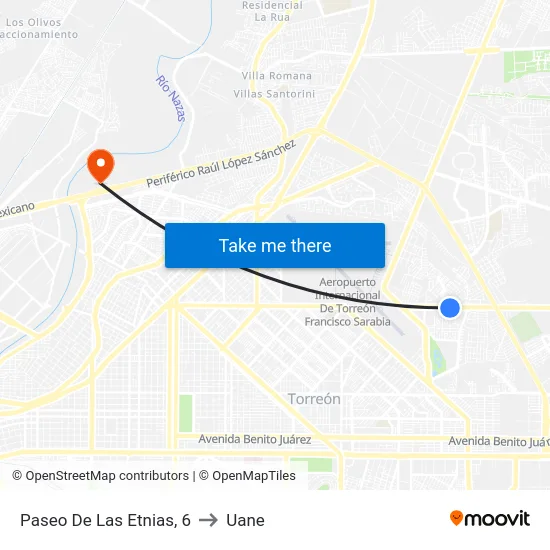 Paseo De Las Etnias, 6 to Uane map