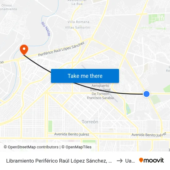 Libramiento Periférico Raúl López Sánchez, 2789 to Uane map