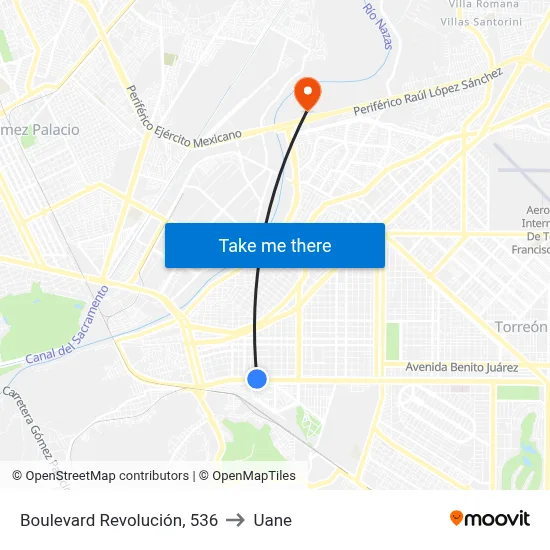Boulevard Revolución, 536 to Uane map