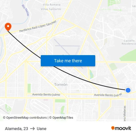 Alameda, 23 to Uane map
