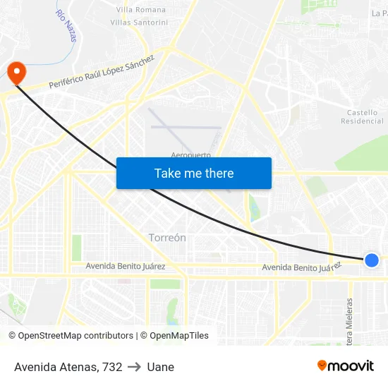 Avenida Atenas, 732 to Uane map