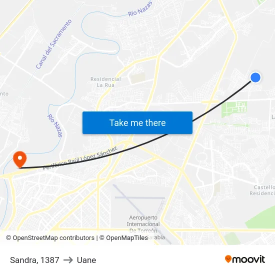 Sandra, 1387 to Uane map