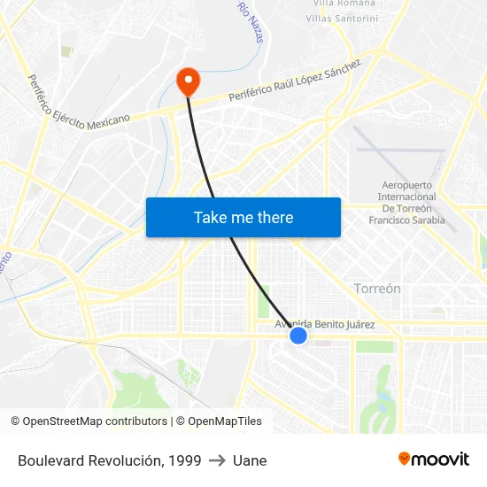 Boulevard Revolución, 1999 to Uane map