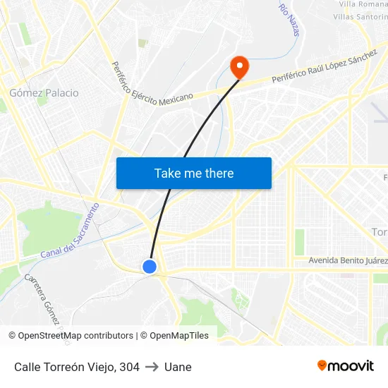 Calle Torreón Viejo, 304 to Uane map