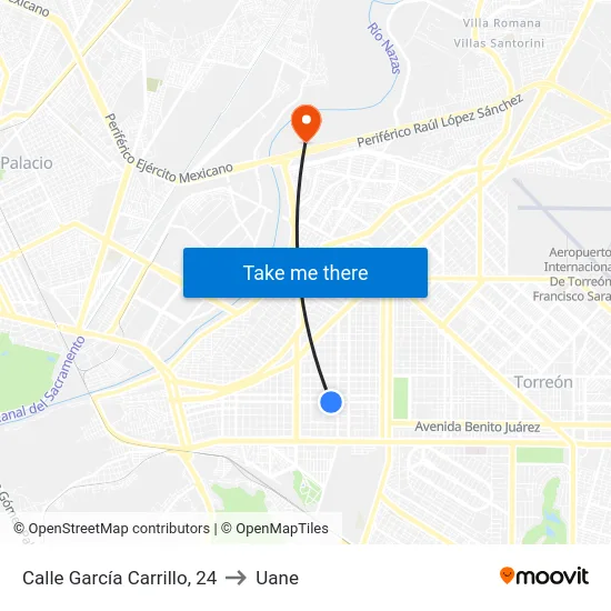 Calle García Carrillo, 24 to Uane map