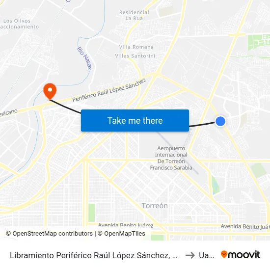 Libramiento Periférico Raúl López Sánchez, 2050 to Uane map