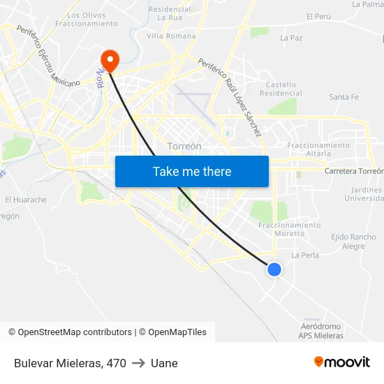 Bulevar Mieleras, 470 to Uane map