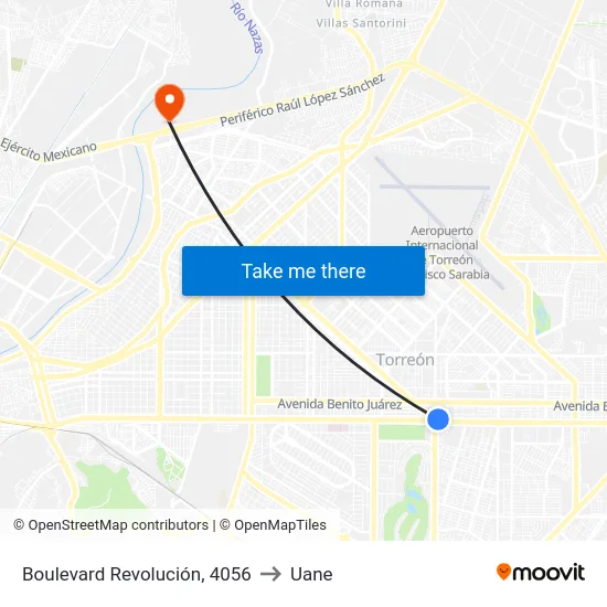 Boulevard Revolución, 4056 to Uane map