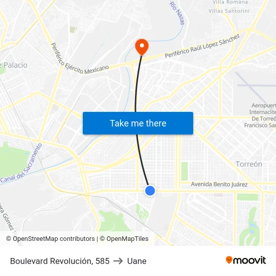 Boulevard Revolución, 585 to Uane map
