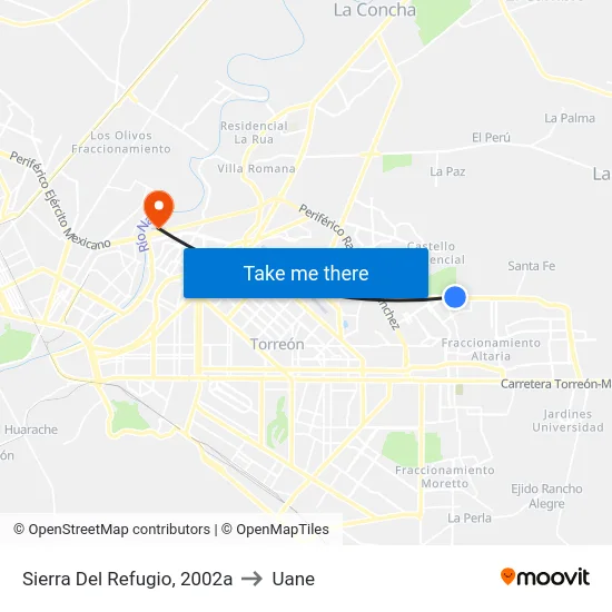 Sierra Del Refugio, 2002a to Uane map