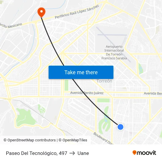 Paseo Del Tecnológico, 497 to Uane map