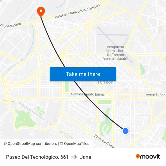 Paseo Del Tecnológico, 661 to Uane map