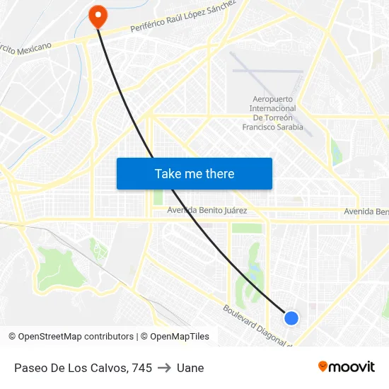 Paseo De Los Calvos, 745 to Uane map