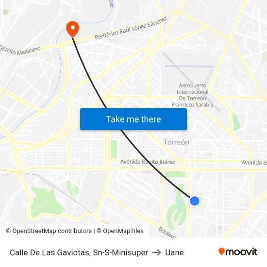 Calle De Las Gaviotas, Sn-S-Minisuper to Uane map