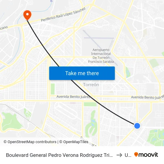 Boulevard General Pedro Verona Rodríguez Triana, Sn-S Club Deportivo Britania to Uane map