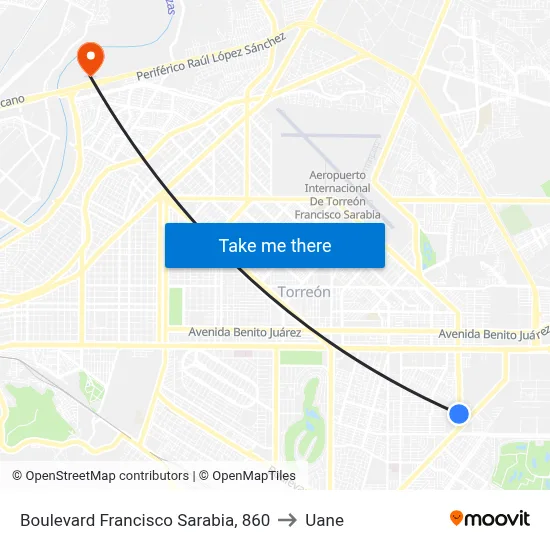 Boulevard Francisco Sarabia, 860 to Uane map